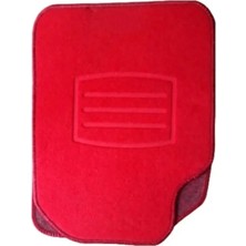 Reycar Halı Paspas Kırmızı Renk Biyeli Kalın Kaydırmaz Taban 4 Parça