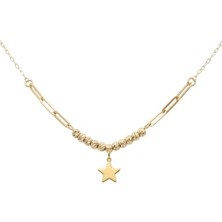 Hakan Mücevherat Dorikalı Yıldız 14 Ayar Altın Minimal Kolye