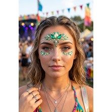 Bear & Pear Emerald Yeşil Yüz Taşı Parti Festival Makyaj Face Gems Sticker