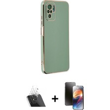 İlkyaz Fashion Ieg™ Redmi Note 10 Kılıf Yankı Serisi - Siyah 3D Antistatik Mat Seramik Nano Ekran Koruyucu + �