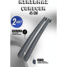 Onur 2 Adet - Gri 45 cm Ayakkabı Çekeceği | Sert Plastik Asılabilir Çekecek Yumuşak Kerata Büyük