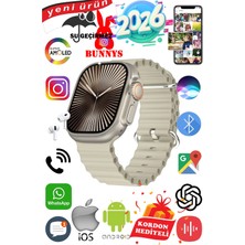 Bunnys Apple iPhone 17 Uyumlu Su Geçirmez Akıllı Saat Ultra 49MM Kordon Hediyeli 4gb Amoled Ekran
