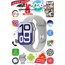 Bunnys Apple iPhone 14 Plus Uyumlu Su Geçirmez Akıllı Saat 45MM Kordon Hediyeli 4gb Amoled Ekran