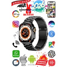 Bunnys Xiaomi Redmi 9 Uyumlu Su Geçirmez Akıllı Saat Ultra 49MM Kordon Hediyeli 4gb Amoled Ekran