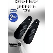 Onur 2 Adet - Siyah 12 cm Ayakkabı Çekeceği | Sert Plastik Asılabilir Çekecek Yumuşak Kerata Küçük