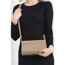 Kroko Desenli 3 Gözlü Günlük Kadın Mini El & Omuz ÇANTASI(24X12)