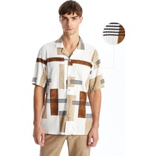 Lc Waikiki Yeni Sezon Regular Fit Kısa Kollu Desenli Erkek Gömlek