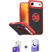İlkyaz Fashion Ieg™ iPhone 17 Air Kılıf Yörünge Çizgi - Siyah Bilvis 5in1 5d Magic Hayalet Cam Ekran Koruyuc