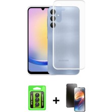 İlkyaz Fashion Ieg™ Galaxy A25 5g Kılıf Zirve Doku - Siyah 3D Antistatik Mat Seramik Nano Ekran Koruyucu + Siya