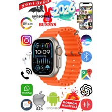 Bunnys Samsung Galaxy S25 Ultra Uyumlu Su Geçirmez Akıllı Saat Ultra 49MM Kordon Hediyeli 4gb Amoled Ekran