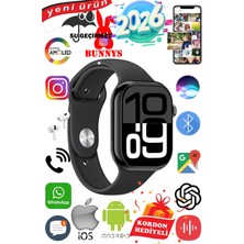 Bunnys Apple iPhone 13 Uyumlu Su Geçirmez Akıllı Saat 45MM Kordon Hediyeli 4gb Amoled Ekran