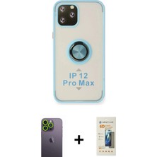 İlkyaz Fashion Ieg™ iPhone 12 Pro Kılıf Yörünge Çizgi - Siyah 6d Mat Seramik Hayalet Nano Ekran Koruyucu + Y