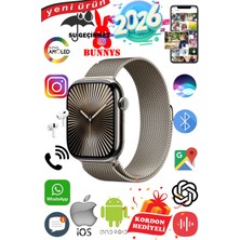 Bunnys Samsung Galaxy S26 Ultra Uyumlu Su Geçirmez Akıllı Saat 45MM Kordon Hediyeli 4gb Amoled Ekran