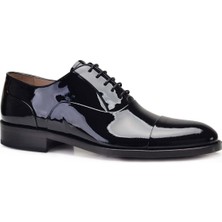 Nevzat Onay Siyah Klasik Rugan Bağcıklı Erkek Oxford Ayakkabı 6506-530 Noc