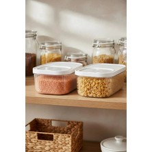 Depa 2'li 5 Lt Multibox Beyaz Kayar Kapaklı Saklama Kabı & Erzak Kabı & Toz ve Tablet Deterjan Kutusu