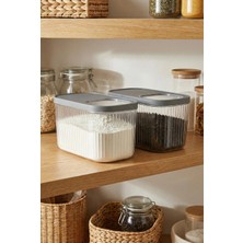 Depa 2'li 7,5 Lt Multibox Füme Kayar Kapaklı Saklama Kabı & Erzak Kabı & Toz ve Tablet Deterjan Kutusu