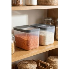 Depa 2'li 16 Lt Multibox Füme Kayar Kapaklı Saklama Kabı & Erzak Kabı & Toz ve Tablet Deterjan Kutusu