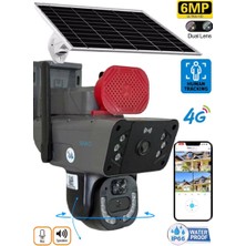 O-kam 3815 4G 6MP Dual Lens Güneş Panelli Solar Sirenli Güvenlik Kamerası