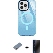 İlkyaz Fashion Ieg™ iPhone 12 Pro Max Kılıf Doruk Prime - Siyah 3D Antistatik Hayalet Cam Ekran Koruyucu + Siya