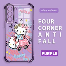 HONTINGA Samsung Galaxy S21 Fe 5g ile Uyumlu Şeffaf Kılıfı Düşüme Önleyici Basitlik Anti Düşme Kamera Korumali Hello Kitty Desen Yumuşak Silikon Telefon Kılıfı Kadın ve Erkek Için Uygundur K3-0193