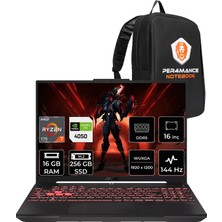 Asus Tuf Gaming A16 Amd Ryzen 7 170 16GB 256GB SSD RTX4050/6GB 16" Fhd+ 144Hz Fdos Gaming Laptop & Per4 Çanta FA607NUQRL028P306