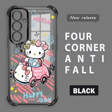 HONTINGA Samsung Galaxy A24 ile Uyumlu Şeffaf Kılıfı Düşüme Önleyici Basitlik Anti Düşme Kamera Korumali Hello Kitty Desen Yumuşak Silikon Telefon Kılıfı Kadın ve Erkek Için Uygundur K3-0193
