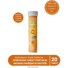 Wellvalens Triple Defense Efervesan Tablet 1000 mg C Vitamini Çinko D3 Portakal Aromalı 20 Tablet