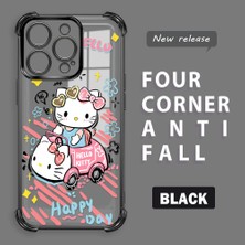 HONTINGA iPhone 16 Pro ile Uyumlu Şeffaf Kılıfı Düşüme Önleyici Basitlik Anti Düşme Kamera Korumali Hello Kitty Desen Yumuşak Silikon Telefon Kılıfı Kadın ve Erkek Için Uygundur K3-0193
