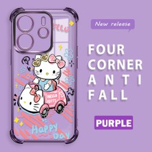 HONTINGA Xiaomi Redmi Note 14 4g ile Uyumlu Şeffaf Kılıfı Düşüme Önleyici Basitlik Anti Düşme Kamera Korumali Hello Kitty Desen Yumuşak Silikon Telefon Kılıfı Kadın ve Erkek Için Uygundur K3-0193