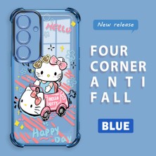 HONTINGA Samsung Galaxy S24 Plus ile Uyumlu Şeffaf Kılıfı Düşüme Önleyici Basitlik Anti Düşme Kamera Korumali Hello Kitty Desen Yumuşak Silikon Telefon Kılıfı Kadın ve Erkek Için Uygundur K3-0193