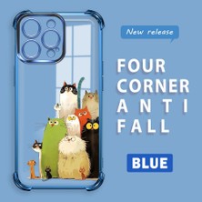 HONTINGA iPhone 15 Pro Max ile Uyumlu Şeffaf Kılıfı Düşüme Önleyici Basitlik Anti Düşme Kamera Korumali Kedi Desen Yumuşak Silikon Telefon Kılıfı Kadın ve Erkek Için Uygundur K3-0187