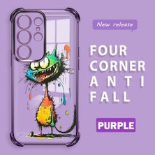 HONTINGA Samsung Galaxy S23 Ultra ile Uyumlu Şeffaf Kılıfı Düşüme Önleyici Basitlik Anti Düşme Kamera Korumali Kedi Desen Yumuşak Silikon Telefon Kılıfı Kadın ve Erkek Için Uygundur K3-0189