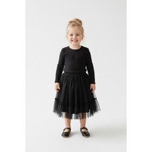 Le Mabelle Siyah Uzun Kollu Penye Basic Çocuk Tişört