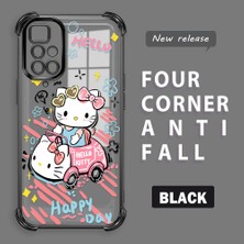 HONTINGA Xiaomi Redmi 10 ile Uyumlu Şeffaf Kılıfı Düşüme Önleyici Basitlik Anti Düşme Kamera Korumali Hello Kitty Desen Yumuşak Silikon Telefon Kılıfı Kadın ve Erkek Için Uygundur K3-0193