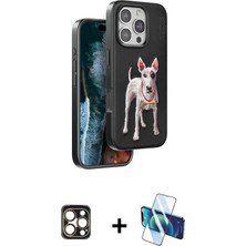 İlkyaz Fashion Ieg™ iPhone 16 Pro Max Kılıf Nova Form Koleksiyonu - Siyah 3D Antistatik Cam Ekran Koruyucu + Go