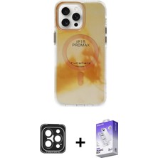 İlkyaz Fashion Ieg™ iPhone 15 Pro Max Kılıf Ufuk Doku Prime - Siyah Bilvis 5in1 3D Magic Cam Ekran Koruyucu + S