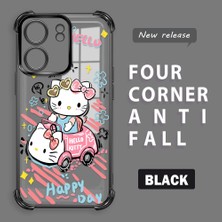 HONTINGA Xiaomi Redmi 13C ile Uyumlu Şeffaf Kılıfı Düşüme Önleyici Basitlik Anti Düşme Kamera Korumali Hello Kitty Desen Yumuşak Silikon Telefon Kılıfı Kadın ve Erkek Için Uygundur K3-0193