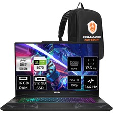 MSI Msı Cyborg 17 Intel Core I7 13620H 16GB 512GB SSD RTX5070/8GB 17.3" Fhd 144Hz Fdos Gaming Laptop & Per4 Çanta B13WGKG251XTRP307
