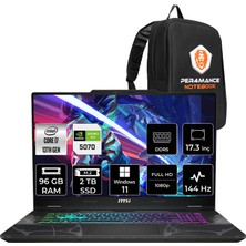 MSI Msı Cyborg 17 i7 13620H RTX 5070 8GB 96GB RAM 2TB SSD 17.3" FHD 144Hz Win11 Pro B13WGKG251XTRP444 Gaming Laptop + Per4 Çanta