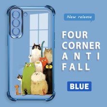 HONTINGA Samsung Galaxy S21 Fe 5g ile Uyumlu Şeffaf Kılıfı Düşüme Önleyici Basitlik Anti Düşme Kamera Korumali Kedi Desen Yumuşak Silikon Telefon Kılıfı Kadın ve Erkek Için Uygundur K3-0187