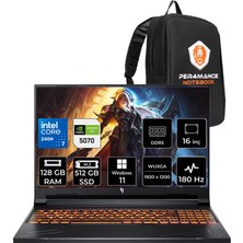 Acer Nitro V 16 Intel Core 7 240H 128GB 512GB SSD RTX5070/8GB 95W 16" Fhd+ 180Hz W11P Gaming Laptop & Per4 Çanta NHQZREY002P447