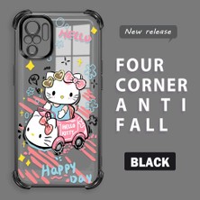 HONTINGA Xiaomi Redmi Note 10 4g ile Uyumlu Şeffaf Kılıfı Düşüme Önleyici Basitlik Anti Düşme Kamera Korumali Hello Kitty Desen Yumuşak Silikon Telefon Kılıfı Kadın ve Erkek Için Uygundur K3-0193