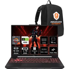 Asus Tuf Gaming A16 Amd Ryzen 7 170 16GB 4tb SSD RTX4050/6GB 16" Fhd+ 144Hz W11P Gaming Laptop & Per4 Çanta FA607NUQRL028P410