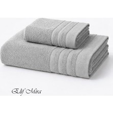 Elif Mira 2 Parça Banyo Havlusu Seti Pamuklu Sude 70X140 + 50X85 cm