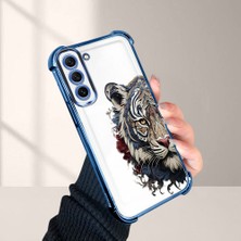 HONTINGA Samsung Galaxy S21 Fe 5g ile Uyumlu Şeffaf Kılıfı Düşüme Önleyici Basitlik Anti Düşme Kamera Korumali Kaplan Desen Yumuşak Silikon Telefon Kılıfı Kadın ve Erkek Için Uygundur K3-0191