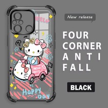 HONTINGA Xiaomi Redmi 12C ile Uyumlu Şeffaf Kılıfı Düşüme Önleyici Basitlik Anti Düşme Kamera Korumali Hello Kitty Desen Yumuşak Silikon Telefon Kılıfı Kadın ve Erkek Için Uygundur K3-0193