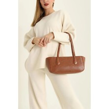 Lovely Store Kırışık Dokulu Fermuarlı Baget Kadın El Kol ve Omuz ÇANTASI(33X15)