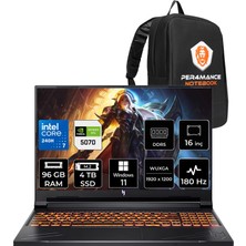 Acer Nitro V 16 Core 7 240H RTX 5070 8GB Gaming Laptop 96GB RAM 4TB SSD 16" FHD+ 180Hz Win11 Home + Per4 Çanta NHQZREY002P395