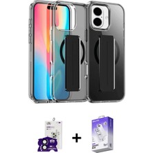 İlkyaz Fashion Ieg™ iPhone 16 Kılıf Nova Işık Koleksiyonu - Siyah Bilvis 5in1 3D Magic Cam Ekran Koruyucu + S