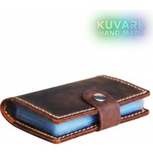 Kuvark 10 Seffaf Bölmeli Premium Kredi Kartlık & Cuzdan %100 Hakiki Deri El Yapimi